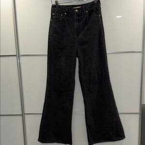 Classic Black Wide-Leg, High Waist Jeans